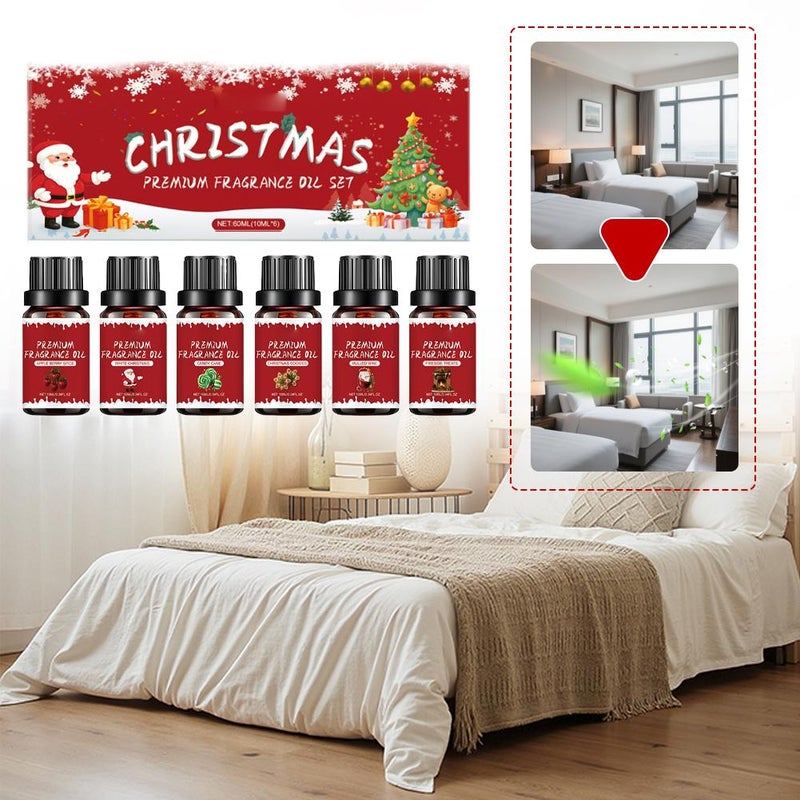 Christmas Fragrance Oil Set, 6x10ml Premium Holiday Christmas Essential Oils Scents for Diffusers, Scents for Candle & Soap Making, Hoilday Scented Oil Gifts for Women Men - Image 4